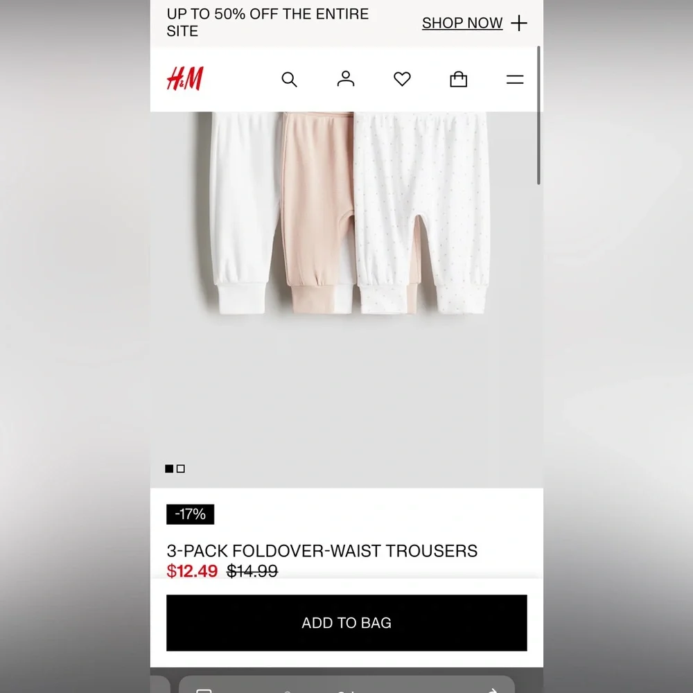 White H&M Kids Pants